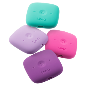 Livia device for natural relief from period cramps and endometriosis pain.