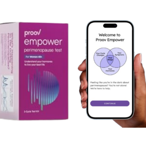 Proov Menopause Test Kit – At-home hormone health test measuring FSH, LH, E1G, and PdG levels